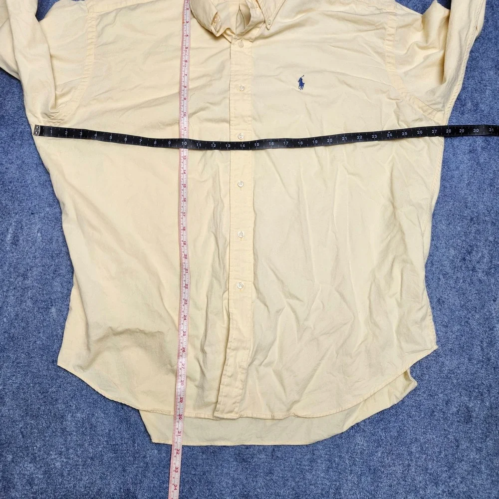 Vintage Ralph Lauren Blaire Shirt Mens XL Butter Yellow Long Button Down Prep